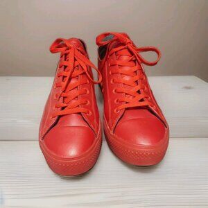 Converse All Star Chuck Taylor Vegan Leather Low Top Red Sneakers Size M12 W14